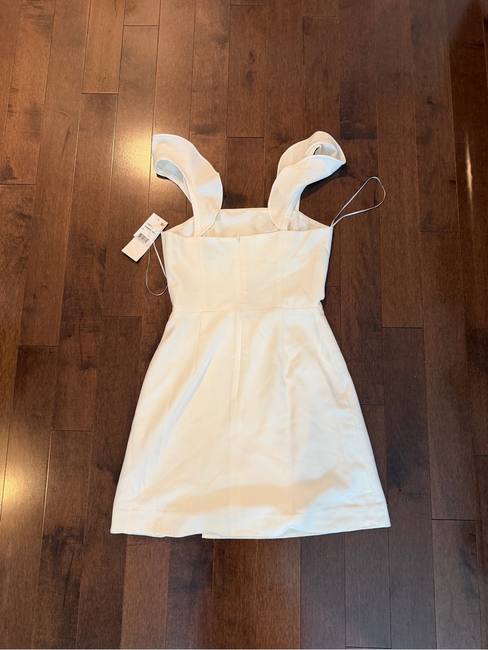 French Connection White Ruffle Strap Mini Dress - Picture 3 of 4